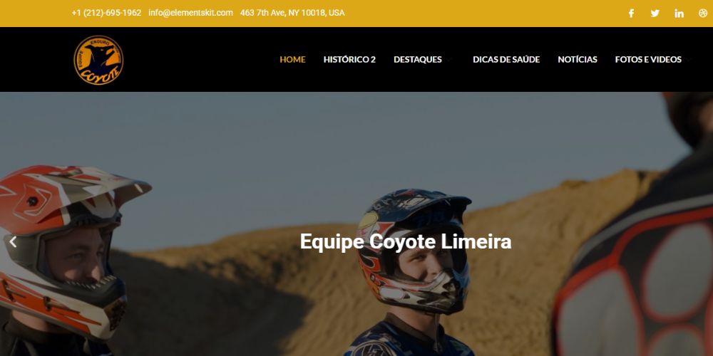 Site Institucional - Equipe Coyote